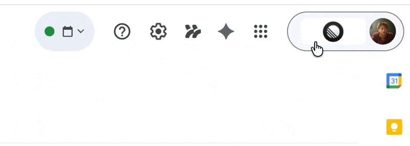 Gmail's header hover states